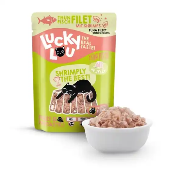 Do wyczerpania zapasów Lucky Lou Extrafood tuńczyk i krewetki w galaretce 70g