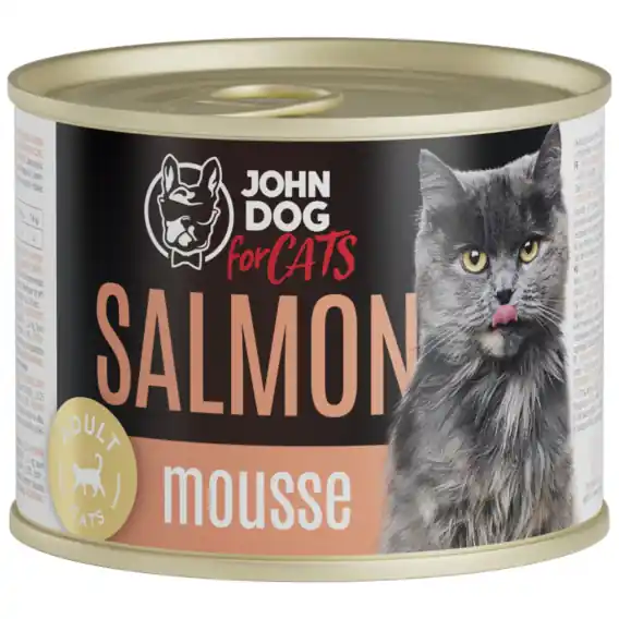 Szybka dostawa John Dog for Cats mus łosoś - karma mokra dla kota 200g