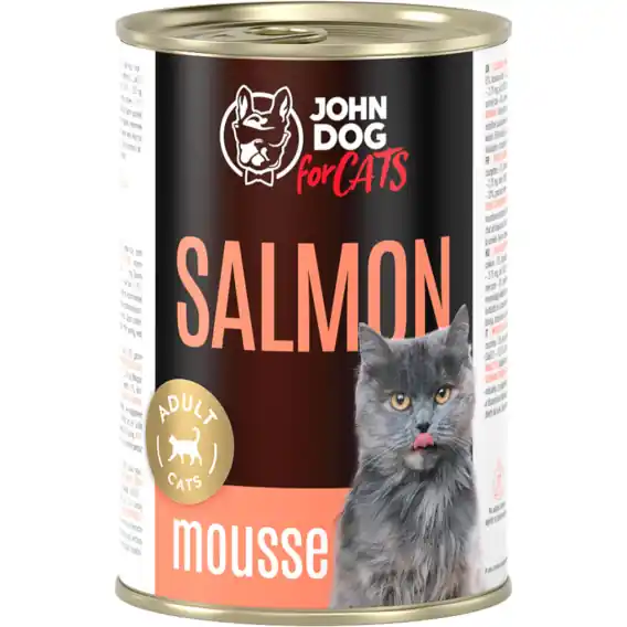 Szybka dostawa John Dog for Cats mus łosoś - karma mokra dla kota 400g