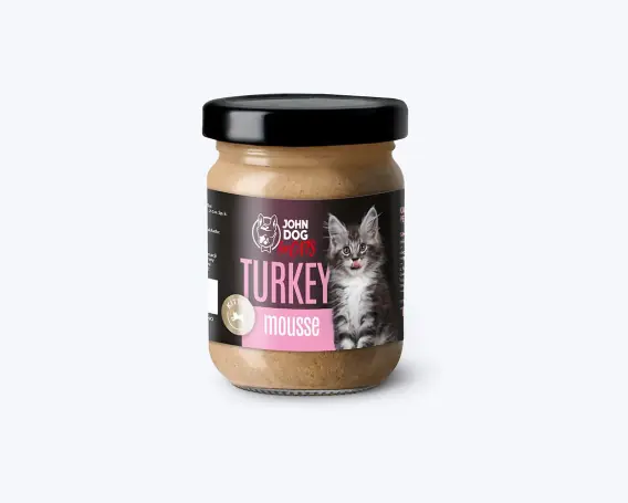 Tylko do końca tygodnia John Dog for Cats mus z indyka Kitten dla kociąt 100g