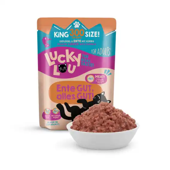 Hit sprzedaży Lucky Lou Lifestage Adult Drób i kaczka saszetka 300g