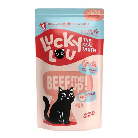 Lucky Lou Lifestage Adult Drób i wołowina saszetka 125g Wysoka jakość