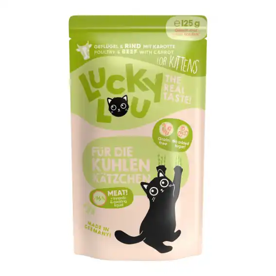 Szybka dostawa Lucky Lou Lifestage Kitten Drób i wołowina saszetka 125g