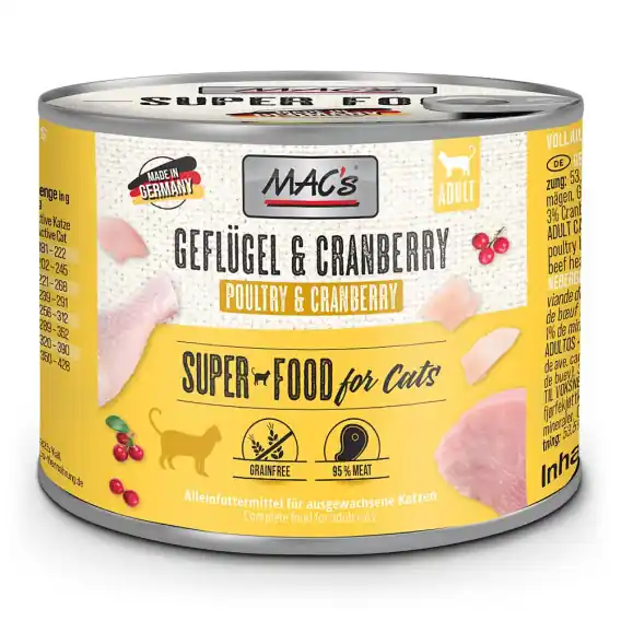 MAC‘s Cat drób wołowina i żurawina 200g Taniej