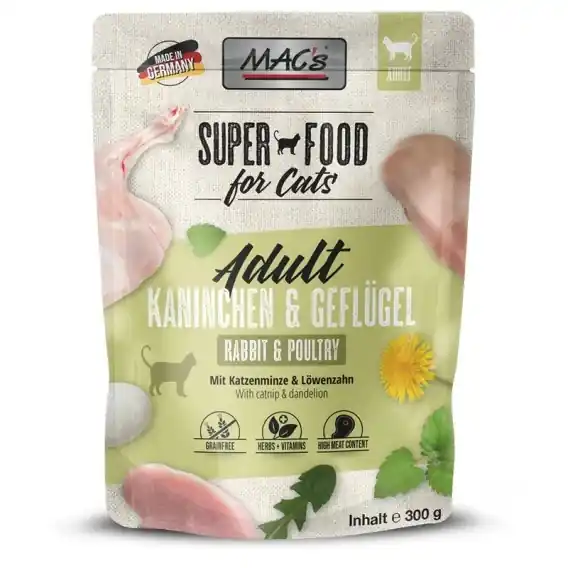 Zniżka Mac‘s Cat Superfood królik i drób saszetka 300g