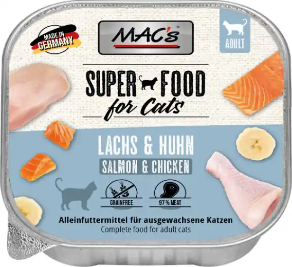 MAC‘s Cat Superfood łosoś i kurczak - tacka 100g Rabat
