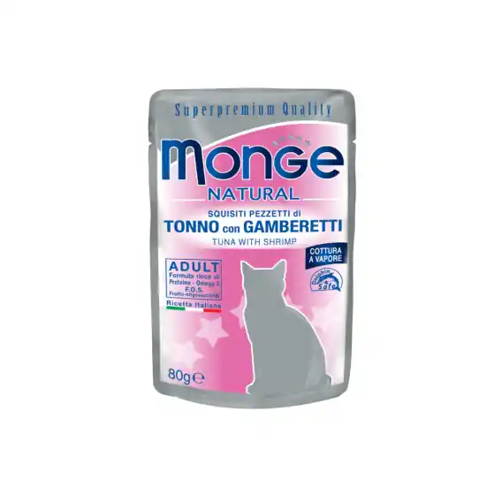 Nie przegap Monge Natural - Tuńczyk z krewetkami w galaretce 80g