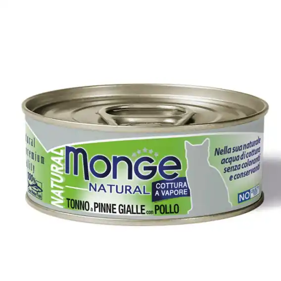 Oferta czasowa Monge Natural - Tuńczyk żółtopłetwy z kurczakiem 80g