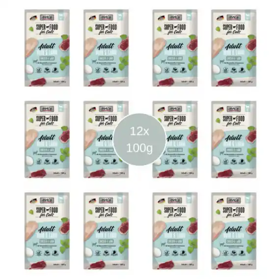 Pakiet 12x100g Mac‘s Cat Superfood kurczak z jagnięciną zestaw saszetek Oferta czasowa