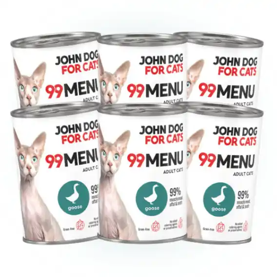 Pakiet 99 MENU John Dog for Cats kurczak i gęś - karma mokra dla kota 6x400g Do wyczerpania zapasów