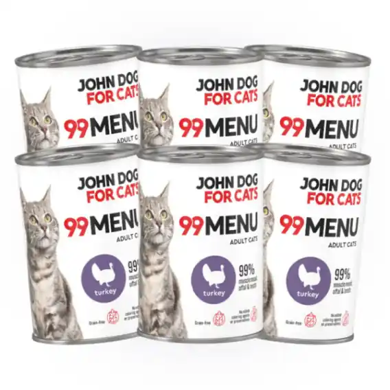 Oferta czasowa Pakiet 99 MENU John Dog for Cats kurczak i indyk - karma mokra dla kota 6x400g