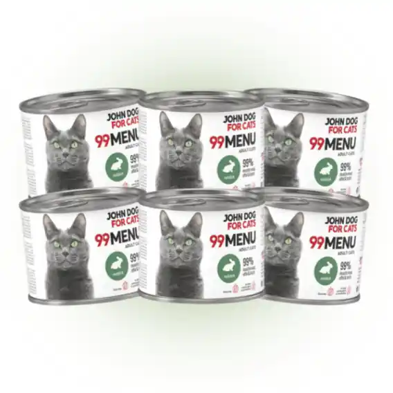 Nie przegap Pakiet 99 MENU John Dog for Cats kurczak i królik - karma mokra dla kota 6x200g