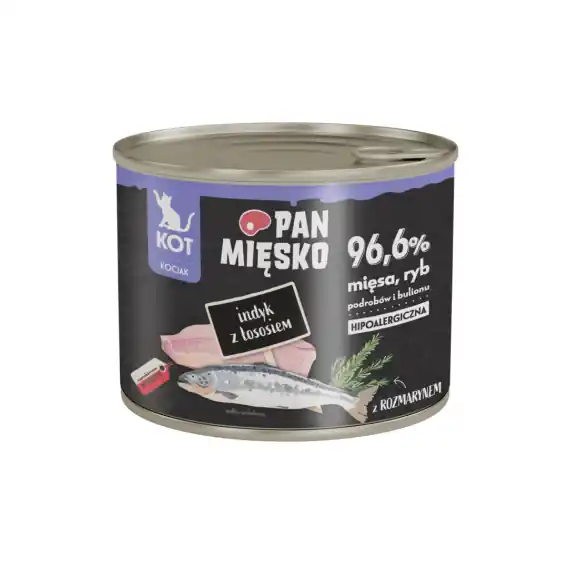 Pan Mięsko indyk z łososiem 200g - mokra karma dla kociąt Okazja