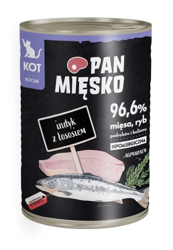 Pan Mięsko indyk z łososiem 400g - mokra karma dla kociąt Taniej