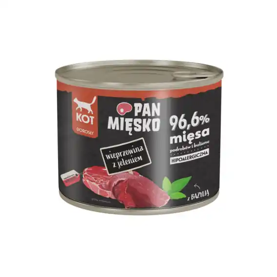 Okazja Pan Mięsko wieprzowina z jeleniem 200g - mokra karma dla kota