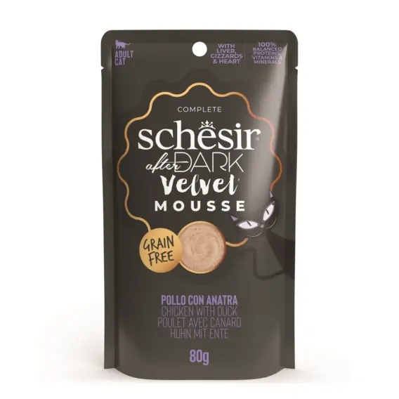 Oferta Schesir After Dark Velvet Mousse kurczak z kaczką 80g