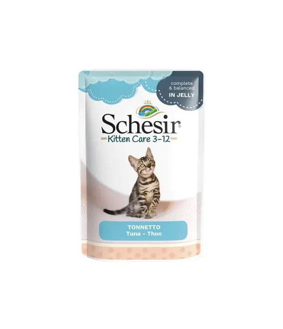 Schesir Kitten Care Tuna tuńczyk - karma mokra dla kociąt w galaretce 85g Nowość