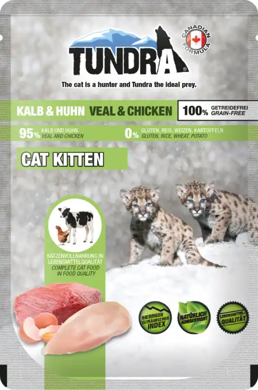 Sprawdź teraz TUNDRA Kitten Cielęcina i kurczak 85g saszetka dla kociąt