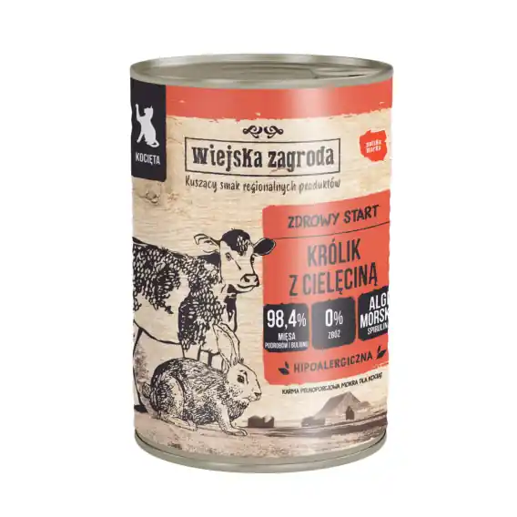Wiejska Zagroda Królik z Cielęciną dla kociąt 400g Bestseller