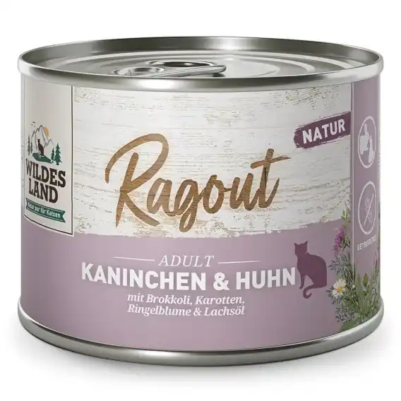 Wildes Land Cat Ragout Kaninchen Huhn królik z kurczakiem - karma dla kota 180g Bezpieczna płatność