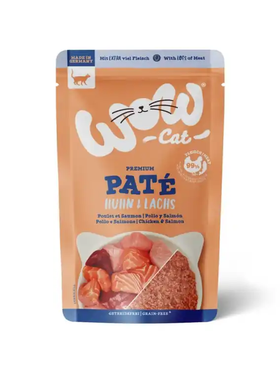 WOW Cat kurczak z łososiem dla dorosłych kotów saszetka 125g Premium