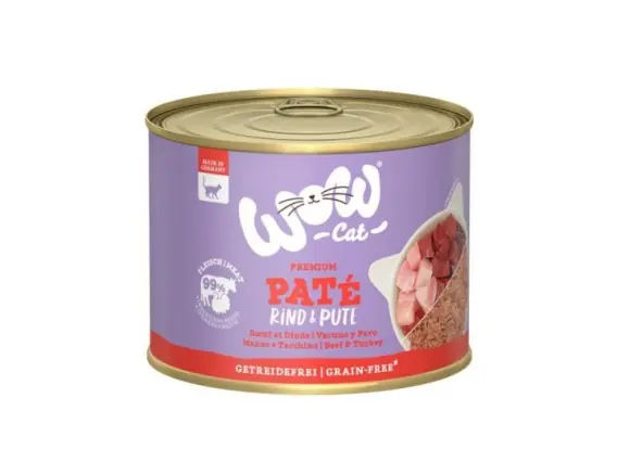 Cena promocyjna WOW Cat wołowina z indykiem dla dorosłych kotów 200g