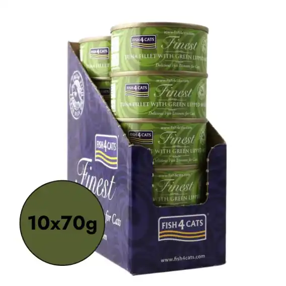 Łatwy zwrot Zestaw 10x70g Fish4Cats Filety tuńczyka z omułkiem zielonowargowym