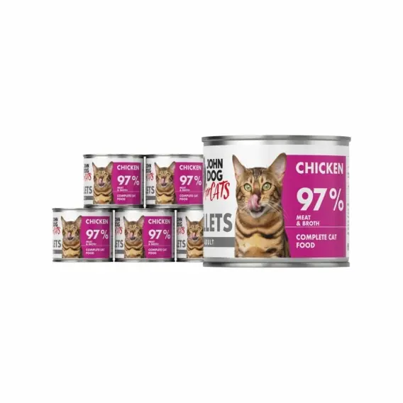 Zestaw John Dog for Cats Filety Kurczak 6x140g - karma mokra dla kota pełnoporcjowa Popularny
