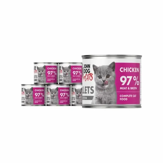 Zestaw John Dog for Cats Filety Kurczak 6x140g dla kociąt - karma mokra pełnoporcjowa Bestseller