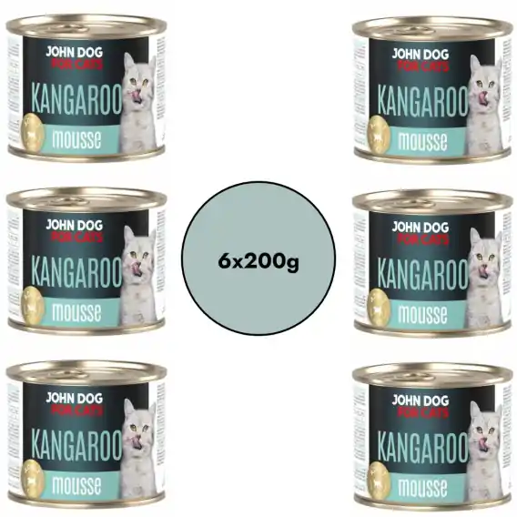 Zestaw John Dog for Cats mus kangur Kangaroo - karma mokra dla kota 6x200g Wyjątkowa oferta