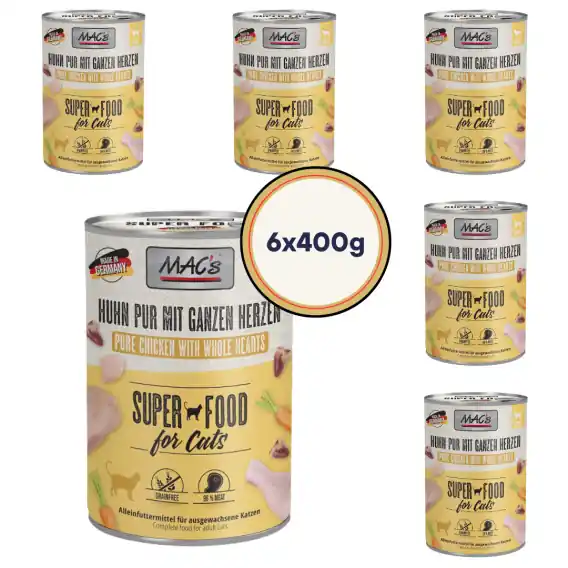 Zestaw MAC‘s kurczak i serca drobiowe 6x400g Nowy