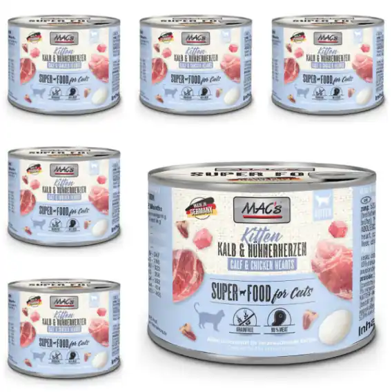 Zestaw MAC‘s Superfood Kitten Cielęcina i serca kurczaka 6x200g Kup online