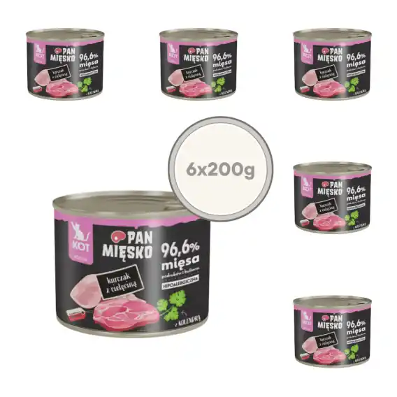 Zestaw Pan Mięsko kurczak z cielęciną 6x200g - mokra karma dla kociąt Taniej