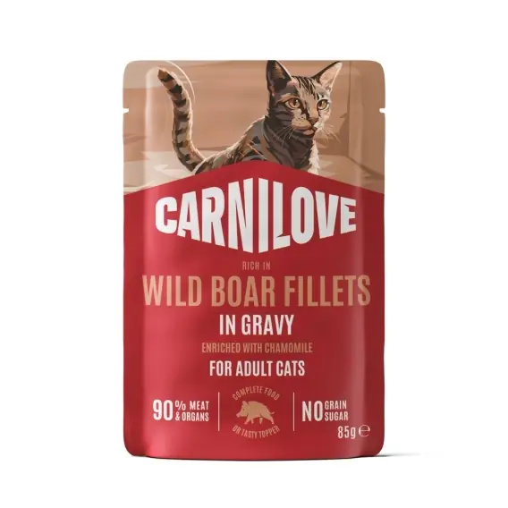 Sprawdź teraz Carnilove Gravy dzik z rumiankiem filety w sosie - karma mokra dla kota 85g