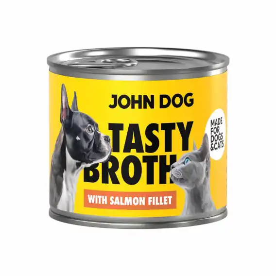 John Dog Tasty Broth Salmon - zupa dla kota i psa z łososiem 140g Nie przegap