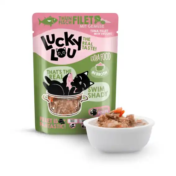Do wyczerpania zapasów Lucky Lou Extrafood tuńczyk i warzywa w bulionie 70g