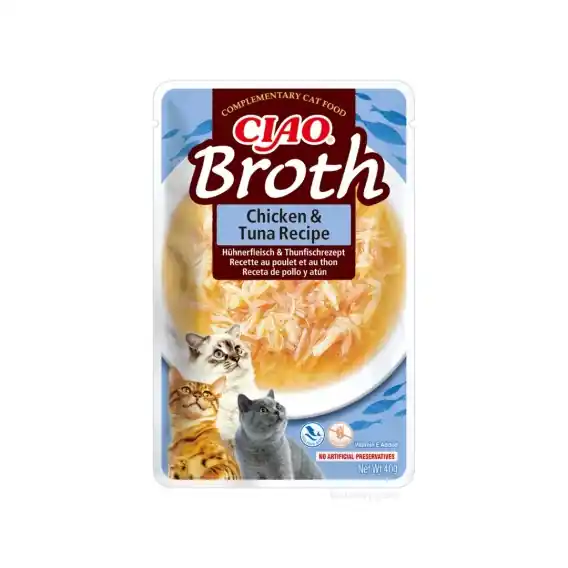 Hit sprzedaży Inaba Ciao Broth Chicken Tuna kurczak z tuńczykiem w rosole - karma uzupełniająca dla kota 40g