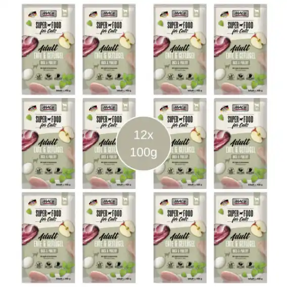 Tylko dziś Pakiet 12x100g Mac‘s Cat Superfood kaczka i drób zestaw saszetek