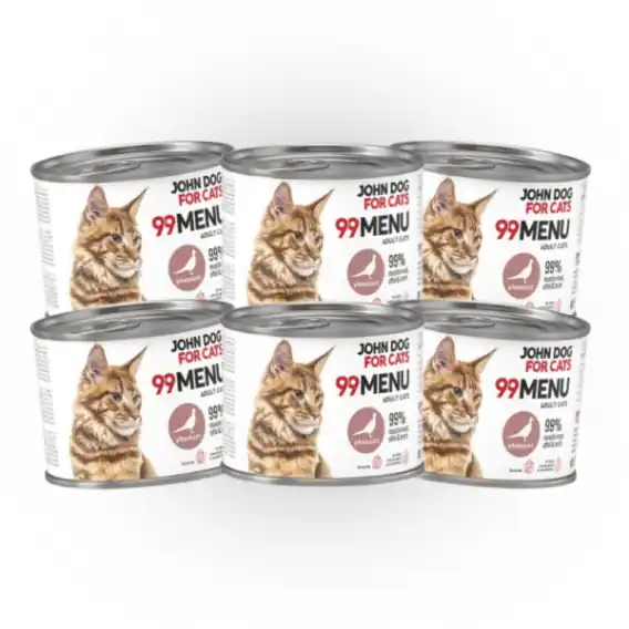 Pakiet 99 MENU John Dog for Cats kurczak i bażant - karma mokra dla kota 6x200g Ostatnie sztuki