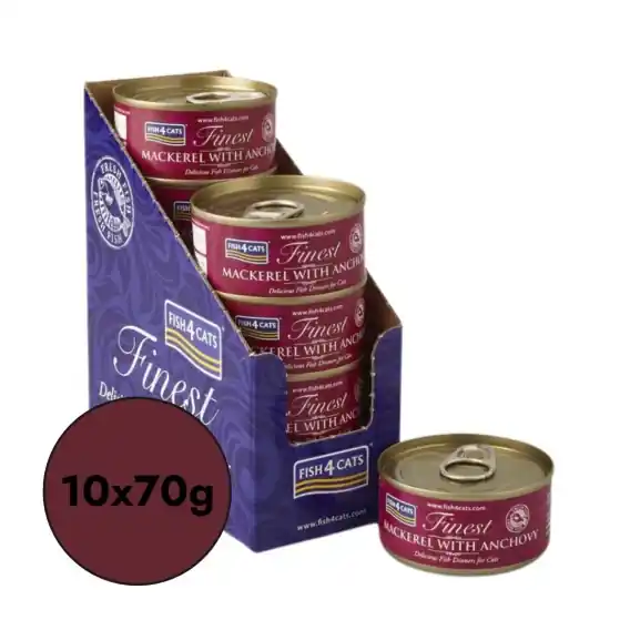 Nowość Zestaw 10x70g Fish4Cats Makrela z anchois