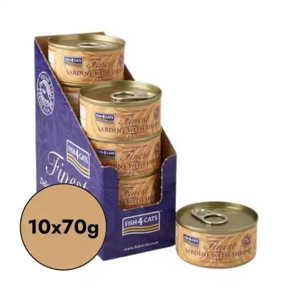 Tylko dziś Zestaw 10x70g Fish4Cats Sardynka z krewetkami