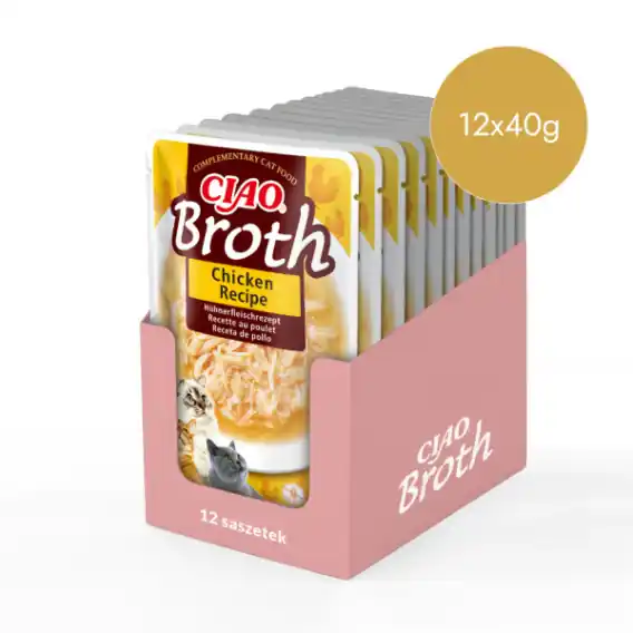 Zestaw Inaba Ciao Broth kurczak w rosole - karma uzupełniająca dla kota 12x40g Ostatnia szansa