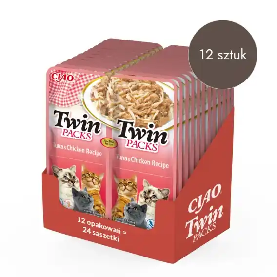 Oferta czasowa Zestaw INABA TWIN PACKS tuńczyk i kurczak w bulionie z tuńczyka 12x80g