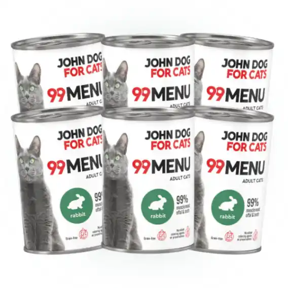 Pakiet 99 MENU John Dog for Cats kurczak i królik - karma mokra dla kota 6x400g Szybka wysyłka