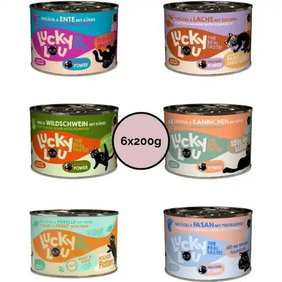 Pakiet próbny Lucky Lou Lifestage Adult mix smaków 6x200g Ostatnia szansa