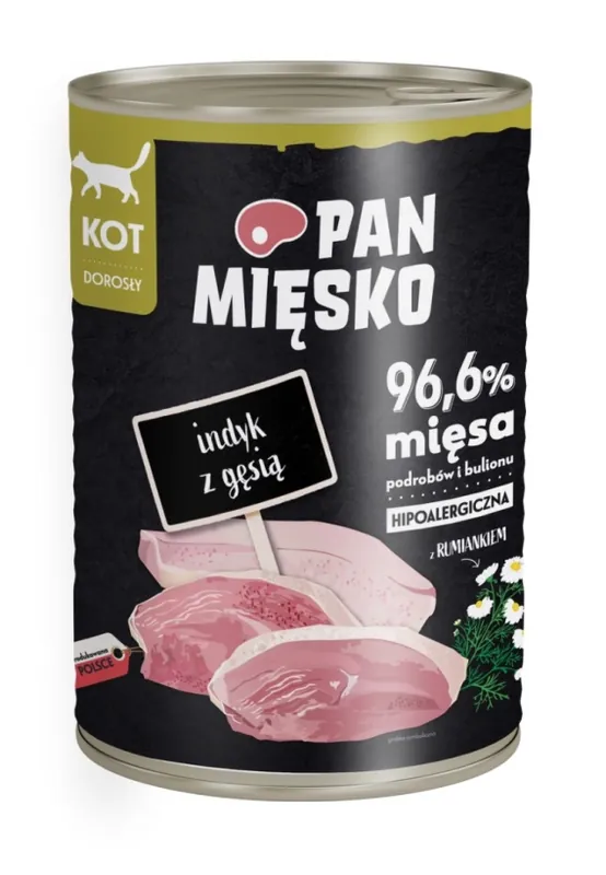 Niska cena Pan Mięsko indyk z gęsią 400g - mokra karma dla kota