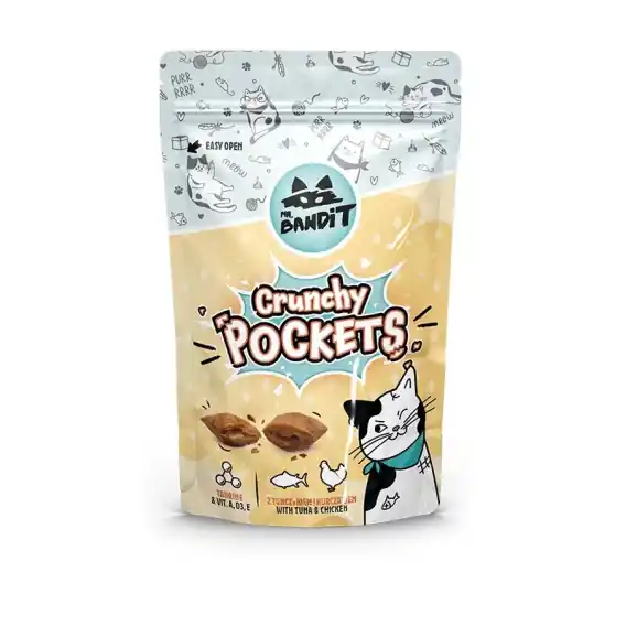 Mr. Bandit Crunchy Pockets z tuńczykiem i kurczakiem - przysmak dla kota 40g Wybór klientów
