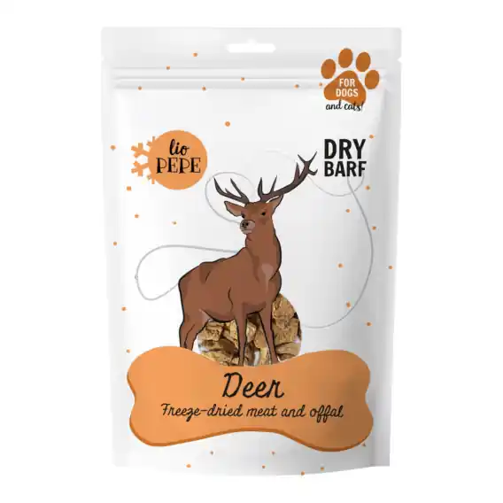 Darmowy zwrot Lio PEPE Deer - przysmak dla kota liofilizowane mięso jelenia 60g
