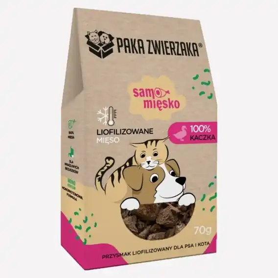 Kup online Paka Zwierzaka SAMO MIĘSKO Kaczka - przysmak liofilizowany 70g