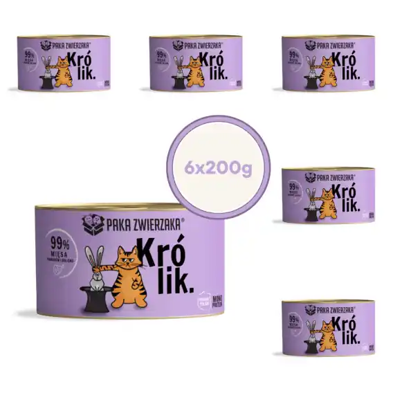 Bezpieczna płatność Zestaw Paka Zwierzaka Królik 6x200g - karma mokra dla kota